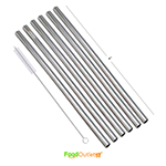 Stainless Steel Plain Drinking Straight Straws| Set of 6 | Length 8 INCH