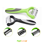 3-in-1 Rotational Vegetable and Fruit Peeler, Julienne Slicer and Shredder, 420 Stainless Steel Blades (Random Colour, Pack of 1)