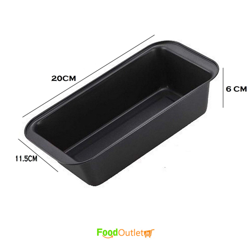 20cm Carbon Steel Rectangle Non Stick Bread Baking Mould, Black,