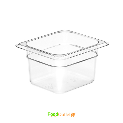 1/6 Transparent Polycarbonate GN Pan/ Gastronorm Pan - Without Lid - All Depths/Heights - Heavy Duty