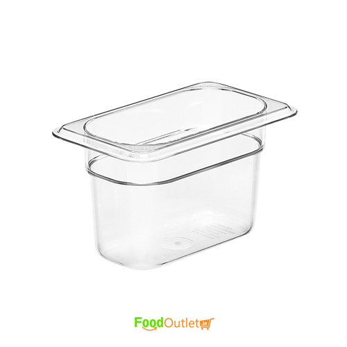 1/9 Transparent Polycarbonate GN Pan/ Gastronorm Pan - Without Lid - All Depths/Heights - Heavy Duty